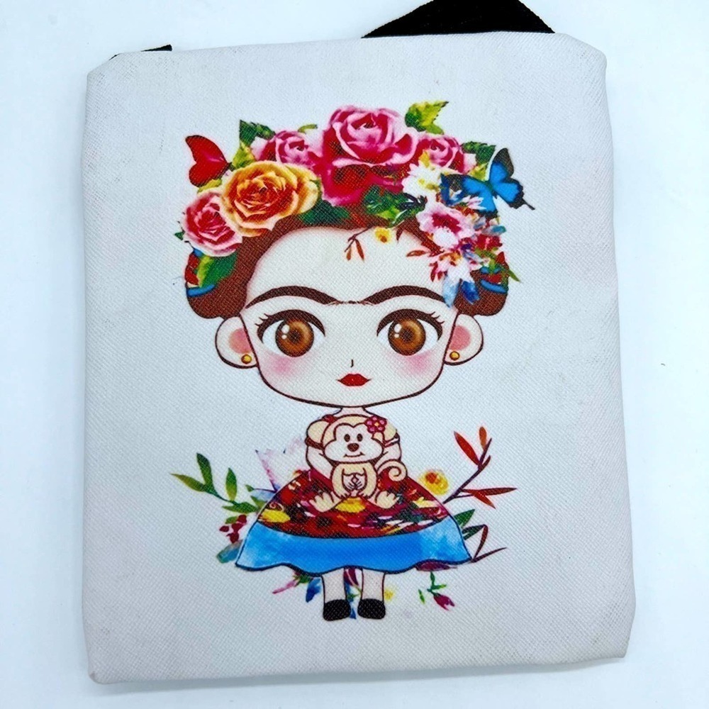 NWT PRINCESS Accessories Frida Kahlo white shoulder or crossbody bag - Picture 11 of 16
